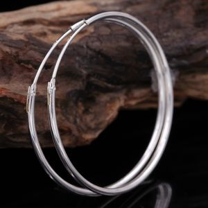 925 Sterling Silver Bright Hoop Earrings 30mm/1.25